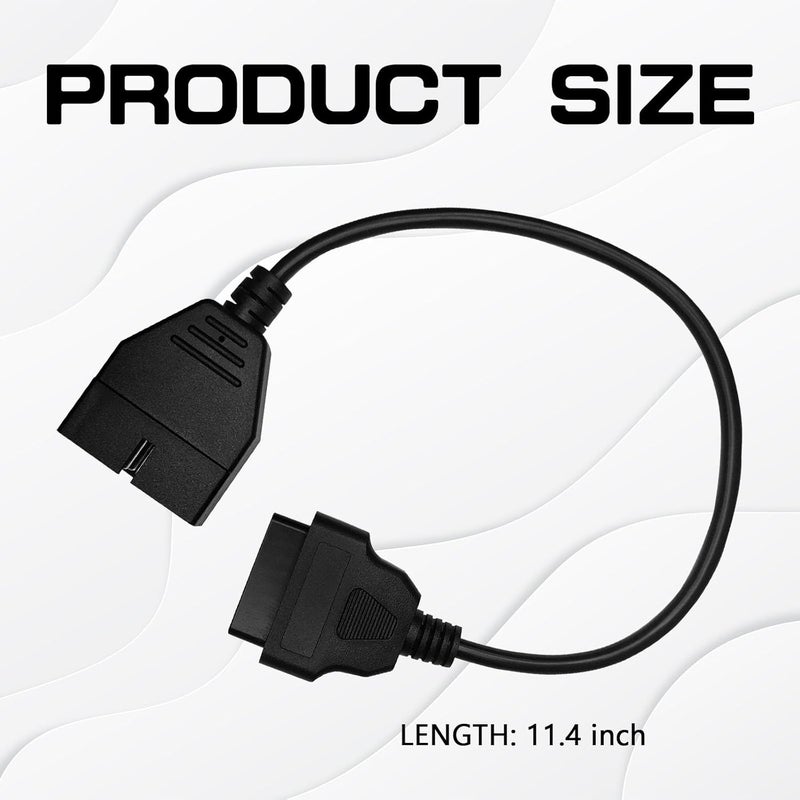 Hirificing OBD1 Scanner, OBD1 to OBD2 GM Adapter, OBD 1 Scanner Cable Code Reader OBD1 12 Pins to OBD2 OBD II 16 Pins Socket Scan Diagnostic Extension Tool Cable Connector Replacement for GM Popular - Image 2